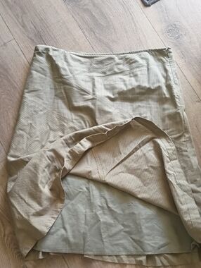 Cotton Lovely Lined Calvin Klein Olive Green Midi Skirt